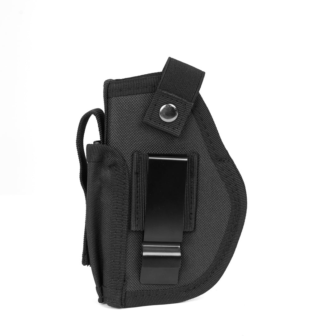 Ultra-Light Concealed Carry Holster in black. Made of EVA composite and waterproof Oxford fabric, featuring a metal clip.