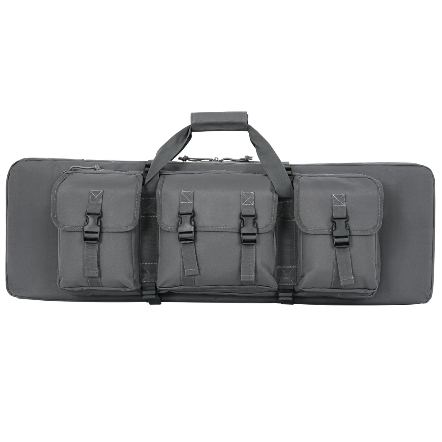 DULCE DOM Gray Tactical Rifle Case with Multiple Pockets and Carry Handle