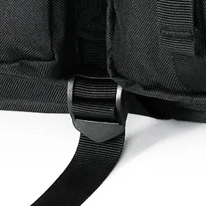 
                  
                    DULCE DOM Tactical Rifle Case: Durable buckle and strap detail, black Oxford fabric
                  
                