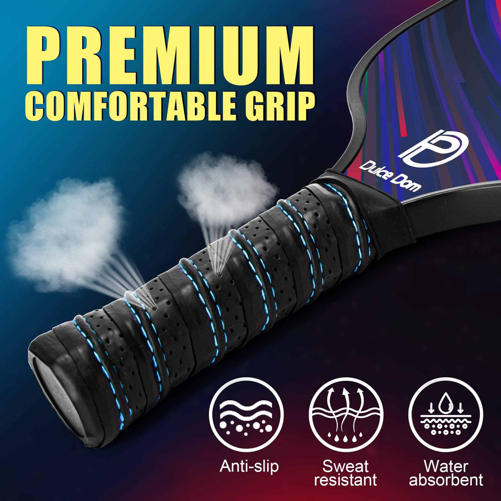
                  
                    DULCE DOM pickleball paddle with premium anti-slip grip and comfort features.
                  
                