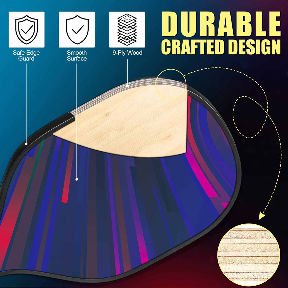 
                  
                    DULCE DOM pickleball paddle showcasing durable crafted design with edge guard.
                  
                
